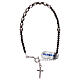 Single decade rosary bracelet, 925 silver cross and grey hematite s2