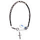 Single decade rosary bracelet with cross, 925 silver grey hematite s1