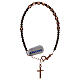 Decade rosary bracelet with rose cross charm brown hematite s1