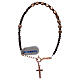 Decade rosary bracelet with rose cross charm brown hematite s2