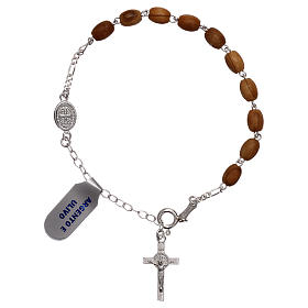 Bracciale rosario pater S. Benedetto grani legno