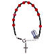 Bracelet dizainier croix argent 925 et grains cristal satiné rouge s2