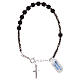 Single decade rosary bracelet of black glass and 925 silver s1