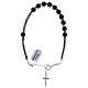 Single decade rosary bracelet of black glass and 925 silver s2