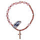 Elastic rosary bracelet in pink quartz and rose cross s2