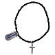 Elastic single decade rosary bracelet of 925 silver and hematite s1