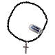 Elastic single decade rosary bracelet of 925 silver and hematite s2