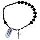 Elastic single decade rosary bracelet, 925 silver and cubic beads of glass s1