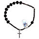 Elastic single decade rosary bracelet, 925 silver and cubic beads of glass s2