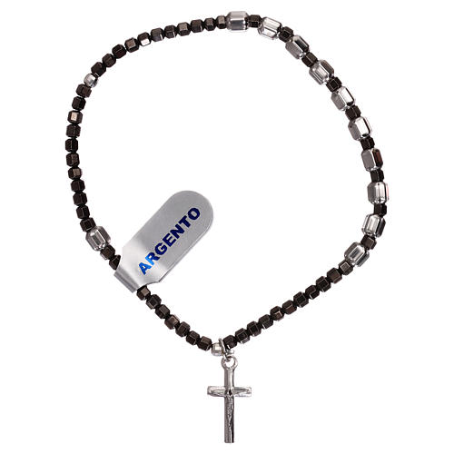 Bracciale rosario elastico argento 925 1