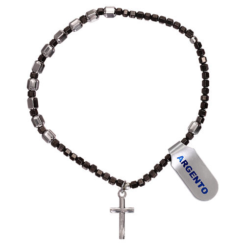 Bracciale rosario elastico argento 925 2
