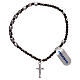 Single decade rosary bracelet in elastic 925 silver s2