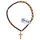 Bracciale rosario argento 925 dorato ematite marrone s2