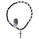 One decade rosary bracelet elastic, in 925 silver blue crystal s1