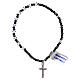 One decade rosary bracelet elastic, in 925 silver blue crystal s2