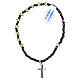 Elastic decade rosary bracelet, green crystal 925 silver s1