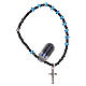 Bracelet chapelet élastique argent 925 et cristal bleu s2