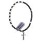 Elastic decade rosary bracelet, trasparent crystal beads 925 silver s1