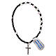 Elastic decade rosary bracelet, trasparent crystal beads 925 silver s2