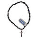 Bracciale elastico rosario argento 925 e cristallo nero s1