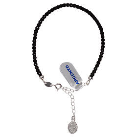Bracelet in braided string with medallion 925 silver