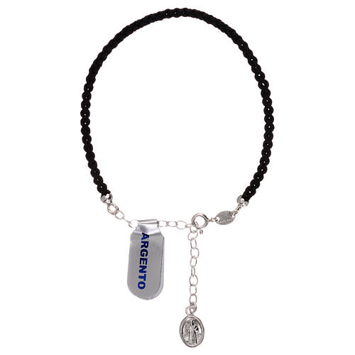Bracelet in braided string with medallion 925 silver 1