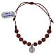 Decade rosary bracelet, with dark wooden bead medal s1