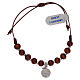 Decade rosary bracelet, with dark wooden bead medal s2