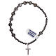 Decade rosary bracelet, agate beads and 925 silver cross s1