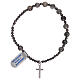 Decade rosary bracelet, agate beads and 925 silver cross s2