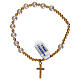 Single decade rosary bracelet with pearls golden 925 silver cross s2