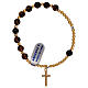 Rosary bracelet, elasticized golden 925 silver cross and Tiger eye s2