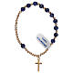 Elasticised rosary bracelet with golden cross and lapis beads s2