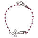 Bracelet of rhodium-plated 925 silver, filigree cross and amethyst s1