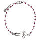 Bracelet of rhodium-plated 925 silver, filigree cross and amethyst s2