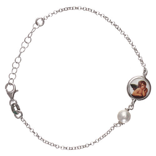 Bracelet of 925 silver with medal and pearl 1