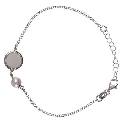 Bracelet of 925 silver with medal and pearl 2