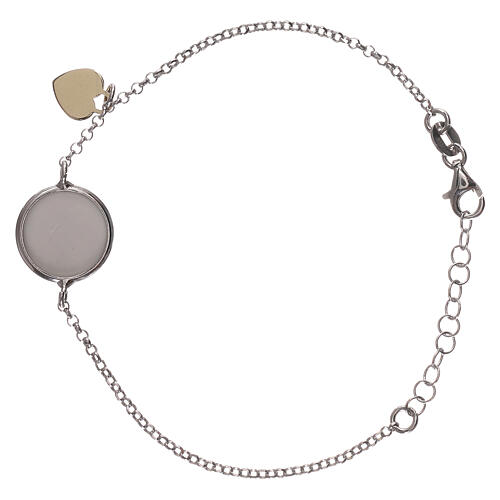 Bracelet of 925 silver with medal and heart-shaped charm 2