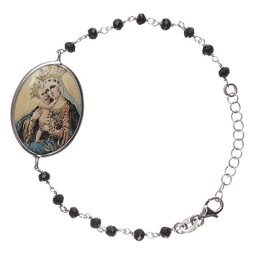 Bracelet of 925 silver, Virgin with Child medal 1