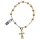 Single decade rosary bracelet of gold plated 925 silver filigree s1