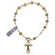 Single decade rosary bracelet of gold plated 925 silver filigree s2