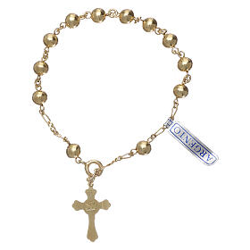 Single decade rosary bracelet of gold plated 800 silver