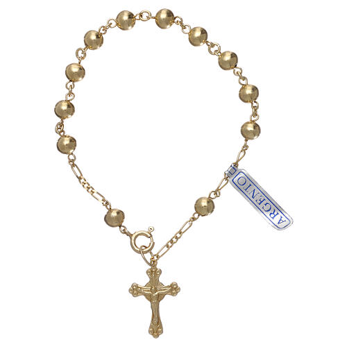 Decade rosary bracelet in 800 silver, golden color 1