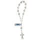 Single decade rosary bracelet of silver filigree with heart s1