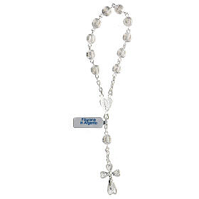 Pulseira dezena filigrana em prata com coração