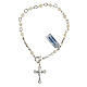 Single decade rosary bracelet of silver and mother-of-pearl s1