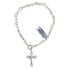 Bracciale rosario decina in argento e madreperla