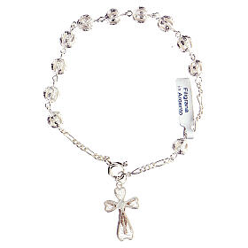 Single decade rosary bracelet of 800 silver filigree