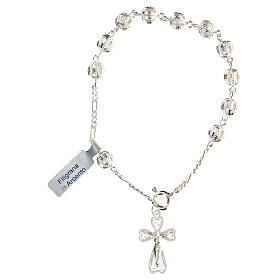 Single decade rosary bracelet filigree in 800 silver