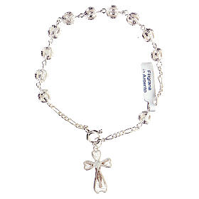Single decade rosary bracelet filigree in 800 silver